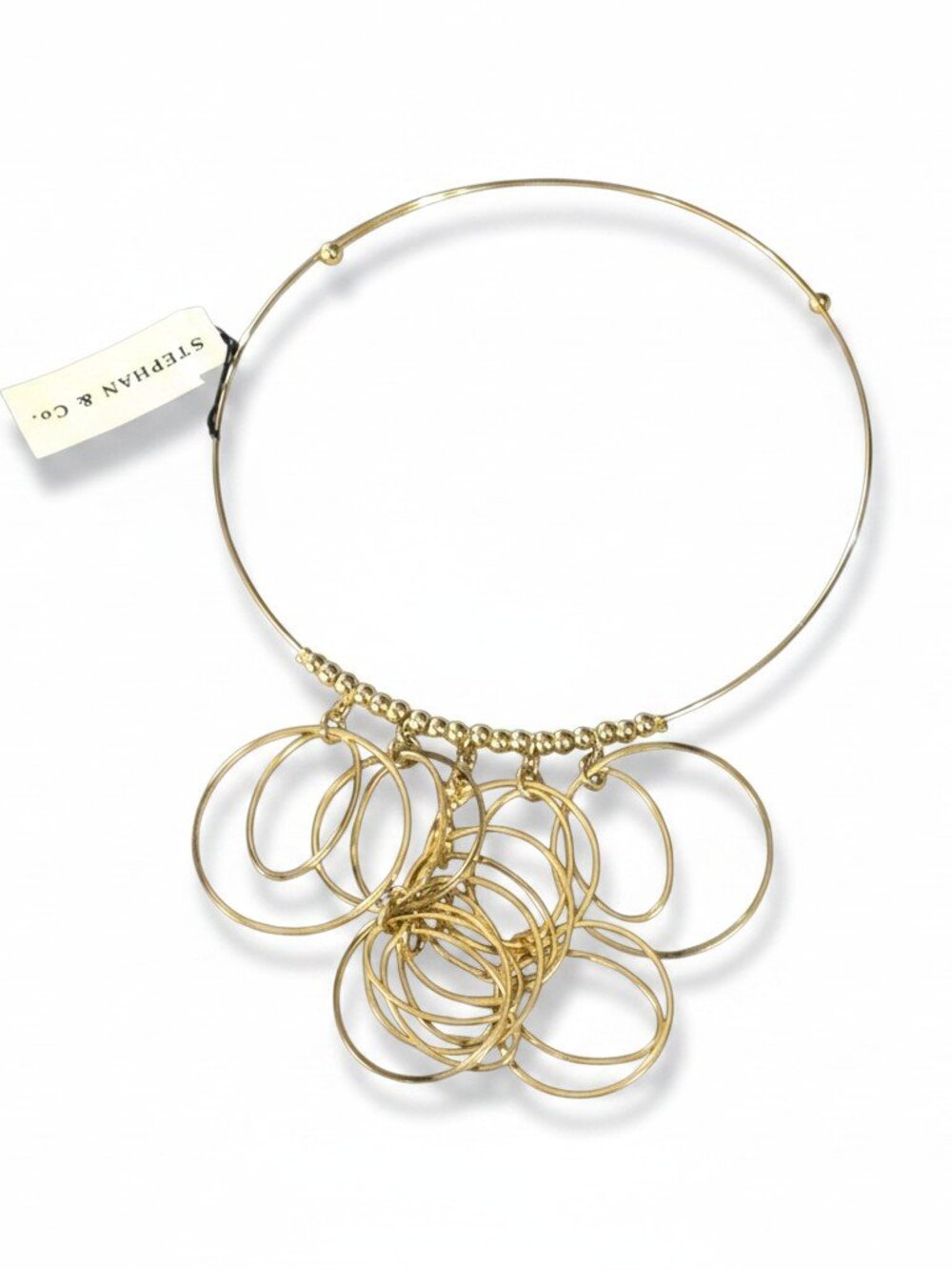 Stephan & Co Women's Trendy Gold Plated Metal Wire Wrap Choker Necklace NWT